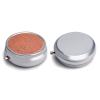 Red Brick Wall Texture Pill Box,3 Compartments Round Small Pills Case Moisture-Proof Portable Pill Container for Travel Vitamins Fish Oil Supplements view 3