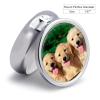 Golden Retriever Dogs Puppies Pets Pill Box,3 Compartments Round Small Pills Case Moisture-Proof Portable Pill Container for Travel Vitamins Fish Oil Supplements view 2