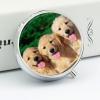Golden Retriever Dogs Puppies Pets Pill Box,3 Compartments Round Small Pills Case Moisture-Proof Portable Pill Container for Travel Vitamins Fish Oil Supplements view 4