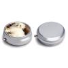 Cute Dog Pill Box,3 Compartments Round Small Pills Case Moisture-Proof Portable Pill Container for Travel Vitamins Fish Oil Supplements view 3