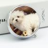 Cute Dog Pill Box,3 Compartments Round Small Pills Case Moisture-Proof Portable Pill Container for Travel Vitamins Fish Oil Supplements view 4