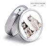 Husky Dogs Pill Box,3 Compartments Round Small Pills Case Moisture-Proof Portable Pill Container for Travel Vitamins Fish Oil Supplements view 2
