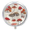 Red Mushrooms Pill Box,3 Compartments Round Small Pills Case Moisture-Proof Portable Pill Container for Travel Vitamins Fish Oil Supplements view 1
