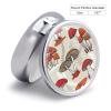 Red Mushrooms Pill Box,3 Compartments Round Small Pills Case Moisture-Proof Portable Pill Container for Travel Vitamins Fish Oil Supplements view 2