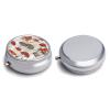 Red Mushrooms Pill Box,3 Compartments Round Small Pills Case Moisture-Proof Portable Pill Container for Travel Vitamins Fish Oil Supplements view 3