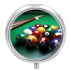 Billiards Pill Box,3 Compartments Round Small Pills Case Moisture-Proof Portable Pill Container for Travel Vitamins Fish Oil Supplements view 1