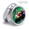 Billiards Pill Box,3 Compartments Round Small Pills Case Moisture-Proof Portable Pill Container for Travel Vitamins Fish Oil Supplements view 2