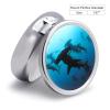 Hammerhead Sharks Pill Box,3 Compartments Round Small Pills Case Moisture-Proof Portable Pill Container for Travel Vitamins Fish Oil Supplements view 2