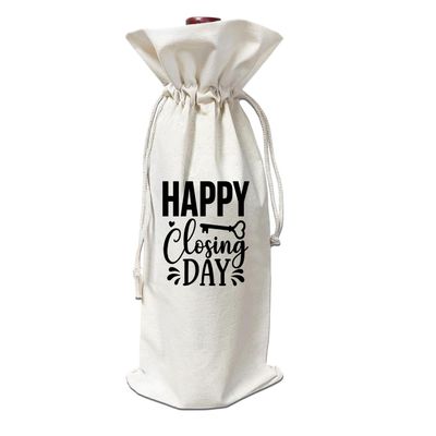Funny Housewarming Wine Bag, Real Estate Agent Closing Gifts for Buyers, New Homeowner Gift Idea (Happy Closing Day, Set of 25)