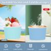 120Pcs Dusty Blue Paper Ice Cream Cups 12oz Disposable Gradient Blue Paper Dessert Snack Bowls Summer Ocean Party Food Yogurt Cups for Hot Cold Soup Birthday Wedding Pool Bridal Baby Shower Supplies view 3