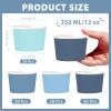 120Pcs Dusty Blue Paper Ice Cream Cups 12oz Disposable Gradient Blue Paper Dessert Snack Bowls Summer Ocean Party Food Yogurt Cups for Hot Cold Soup Birthday Wedding Pool Bridal Baby Shower Supplies view 4