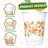 100Pcs Little Cutie Baby Shower Plastic Cups 16 oz Orange Disposable Plastic Cup Cute Orange Clear Cocktail Glasses for Summer Birthday Baby Shower Beverage Juice Drinking Snack Coffee Party Supplies view 3
