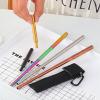 jiingekk Stainless Steel Telescopic Straw/Brush 4 Section Adjustable Length Drinkware Cleaning Tool For Travel Office Portable Straw Cleaning Brush view 3