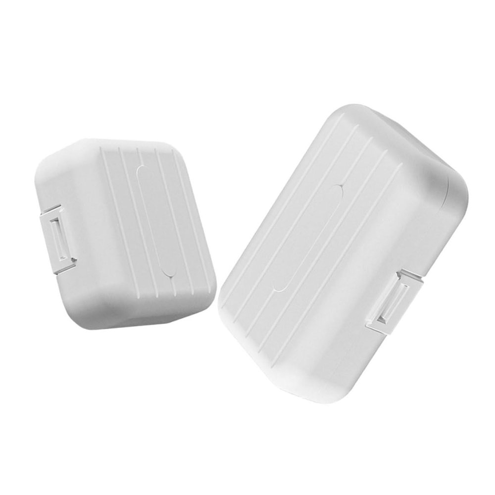 Healvian 2pcs Compact Pill Storage Box with Transparent Lid Mini Pill Organizer for Travel and Daily Use Pocket-Sized White Medicine Case for Vitamins and Supplements