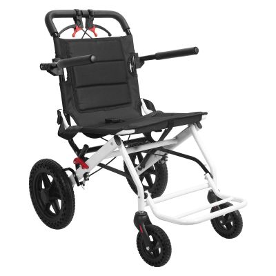 Ultra-Light 14Lbs Portable Folding Transport Wheelchair, 20 Inches Lightweight Wheelchair with Telescopic Handle & 12 Inches Rear Wheels for Adults & Seniors, 300Lbs Weight Capacity (B)