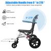 Ultra-Light 14Lbs Portable Folding Transport Wheelchair, 20 Inches Lightweight Wheelchair with Telescopic Handle & 12 Inches Rear Wheels for Adults & Seniors, 300Lbs Weight Capacity (B) view 2