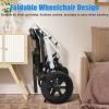 Ultra-Light 14Lbs Portable Folding Transport Wheelchair, 20 Inches Lightweight Wheelchair with Telescopic Handle & 12 Inches Rear Wheels for Adults & Seniors, 300Lbs Weight Capacity (B) view 4