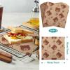 GeeRic Waxed Deli Paper Sheets 100 Pcs, 7 * 7 Inch Food Basket Liners for Sandwiches, Burgers, Brown Wax Paper Sheet for Food Bear Print view 2
