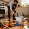 Spin Mop and Bucket Set, Ergonomic Design, Complete Set, Household Floor Cleaner, Wood Floor Mop, Lightweight, for Living Room Kitchen Bedroom Dining Room view 3
