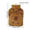 1000ML Hot Water Bottle - Capybara Hot Water Bag, Period Cramp Heating Bag, Capybara Shape Waist Warmer with Plush Cover | Heat Retention Bottle for Neck Back Shoulder Legs Travel Women, 25x18cm view 2