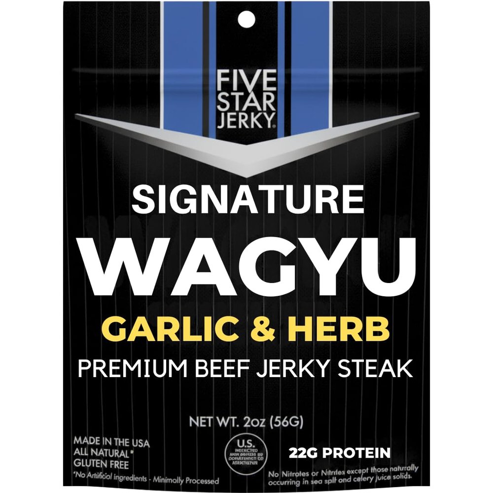 Five Star Wagyu Beef Jerky Garlic & Herb 6-Pack (12oz)