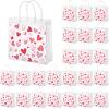 Shinylin 24 Pcs Valentines Gift Bags Bulk Valentine's Day Clear PVC Goodie Gift Bag with Handle Red Heart Plastic Tote Bags Reusable Galentines Day Party Favors for Birthday Wedding Anniversary view 1