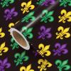 WRAPAHOLIC Carnival Wrapping Paper Roll - Mini Roll - 17 Inch x 16.5 Feet - Purple, Green and Gold Fleur-de-Lis on Black Wrapping Paper for Mardi Gras Party, Carnival, Birthday view 2