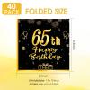 40PCS 65th Birthday Napkins, Black and Gold Happy 65th Birthday Disposable Paper Napkins, 65th Birthday Decorations for Men Women, 65th Anniversary Party Supplies 6.5 6.5 inches view 3