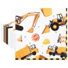 40 Pack Construction Party Paper Napkins 13 x 13 Inches Disposable Napkins with Excavator, Dump Truck, Cement Mixer, and Traffic Sign Designs for Birthday Parties and Construction-Themed Events view 1