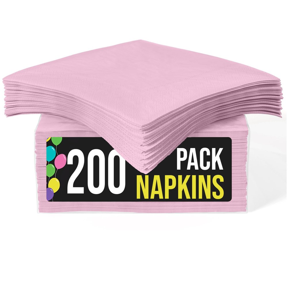 Party Solids Pink Paper Napkins Disposable Everyday 200 Pcs 2 Ply Pink Dinner Napkins Paper Everyday For Parties & Party Supplies