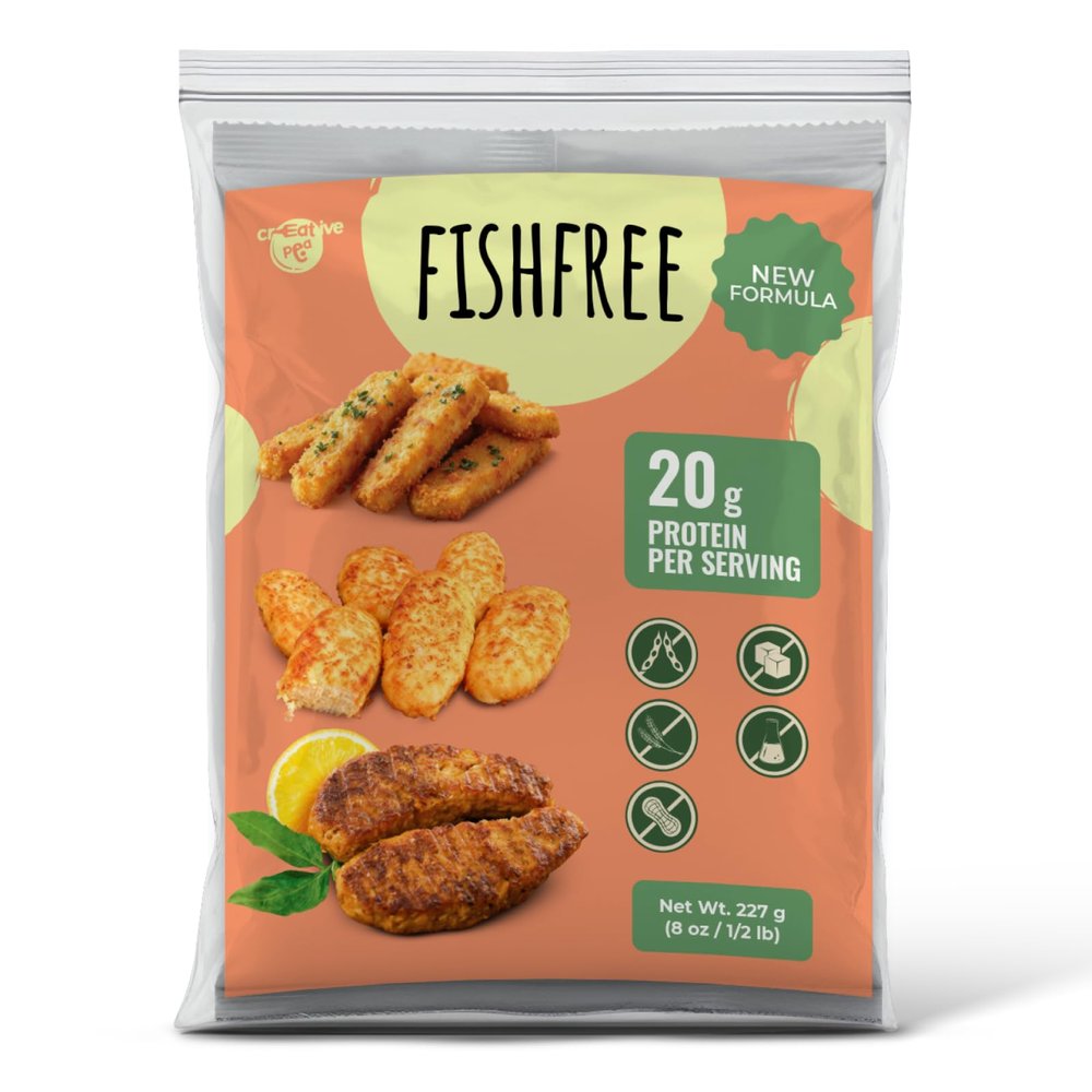 Creative Pea Fish-Style Mix | Makes ~2 lb from 227g | Shelf-Stable Vegan Protein | Just Add Water & Oil | Easy Fish Cakes & Patties | Gluten-Free