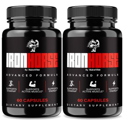 (2 Pack) Iron Horse Pills Premium IronHorse Performance Support Supplement with Natural Formula for Steady Energy, Stamina, Drive, Muscle & Mass | Easy-to-Take Capsules, Review (120 Capsules)