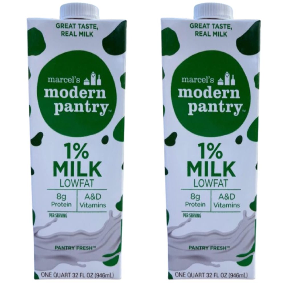 Pack of 4 Shelf-Stable 1% Low-Fat Milk, 32oz Each Long Shelf Life, Ready to Drink