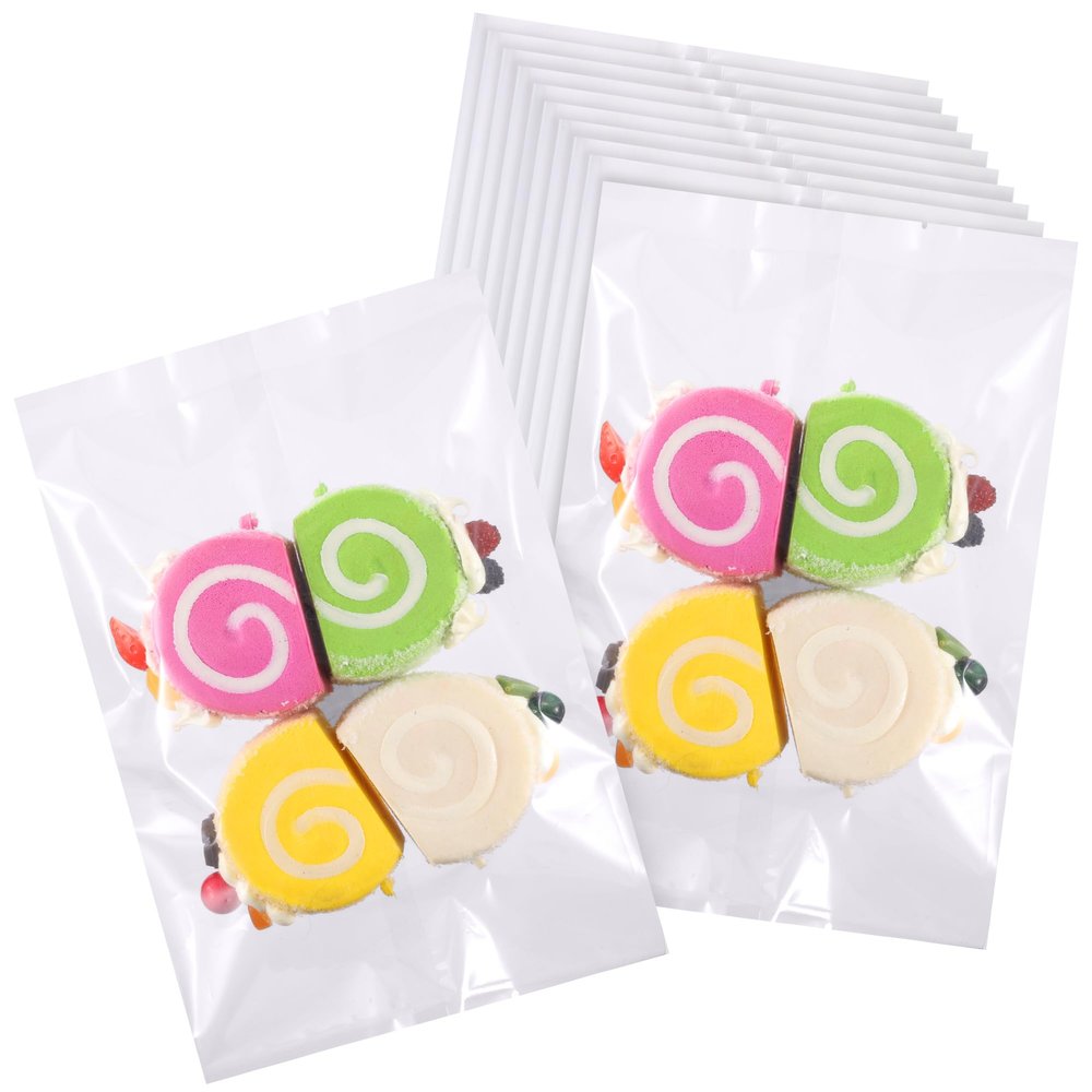 100 Pcs 6x9 Transparent Heat Seal Bags for Large Cookies,Clear Cookie Bags with Seal,Treat Bag for Packaging Snack Baked Goods