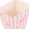 LUOZZY 30 Pcs Pink Bow Popcorn Boxes Striped Paper Containers for Movie Night Party Treats Candy Goody Holders view 2