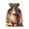 Funny Cartoon Kangaroo Zoo Christmas Gift Bags,Gift Bags For Christmas Wrapping, Pouches With Drawstring Closure view 2
