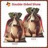 Funny Cartoon Kangaroo Zoo Christmas Gift Bags,Gift Bags For Christmas Wrapping, Pouches With Drawstring Closure view 3