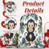 Aglebo Tropical Tree Monkeys Reusable Christmas Gift Bag Set with Drawstring 30" x 20" Xmas Treats Bags Funny Design for Party Birthday Xmas Presents Wrapping Bags (1 Pack) view 4