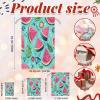 Aglebo Watercolor Watermelon Orange Leaf Reusable Christmas Gift Bag Set with Drawstring 21" x 16" Xmas Treats Bags Funny Design for Party Birthday Xmas Presents Wrapping Bags (1 Pack) view 2