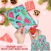 Aglebo Watercolor Watermelon Orange Leaf Reusable Christmas Gift Bag Set with Drawstring 21" x 16" Xmas Treats Bags Funny Design for Party Birthday Xmas Presents Wrapping Bags (1 Pack) view 3