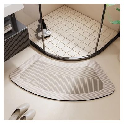 Bathroom Floor Mat Water-Absorbing Non-Slip Wash-Free Carpet Curved Bathroom Rug Door Home Decoration Foot Mat(Color11,1pc 60x90cm)