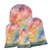 Aglebo Watercolor Stars Woods Mountain Reusable Christmas Gift Bag Set with Drawstring 16" x 12" Xmas Treats Bags Funny Design for Party Birthday Xmas Presents Wrapping Bags (1 Pack) view 1