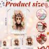 Aglebo Watercolor Monkey Wreath Reusable Christmas Gift Bag Set with Drawstring 12" x 8" Xmas Treats Bags Funny Design for Party Birthday Xmas Presents Wrapping Bags (1 Pack) view 2