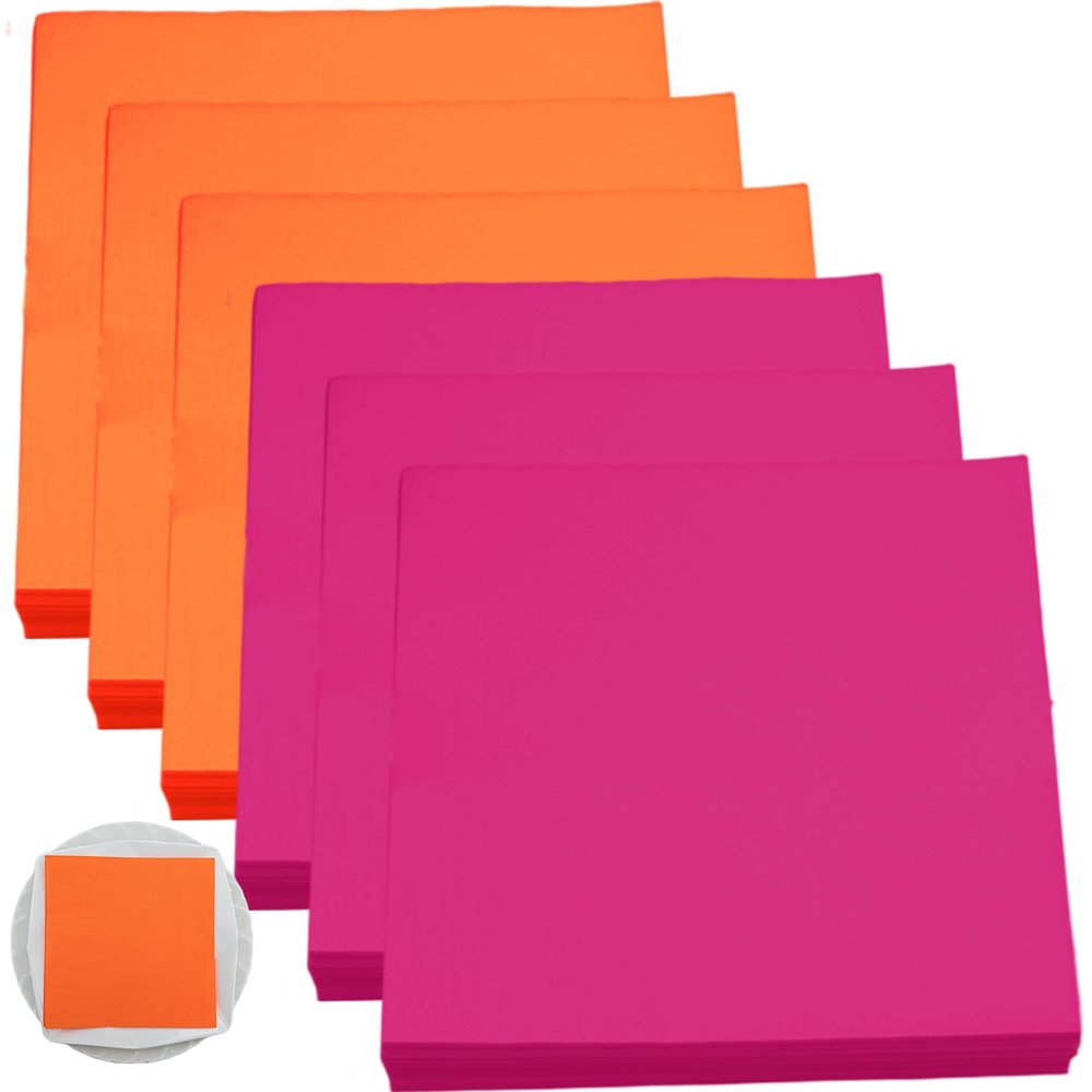 120 Count Paper Napkins Rose Red & Orange 13x13 Inch Non-Slip Disposable Napkins for Party, Wedding, Dinner, Cocktail Paper