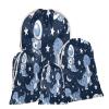 Aglebo Star Dinosaur Astronaut Reusable Christmas Gift Bag Set with Drawstring 21" x 16" Xmas Treats Bags Funny Design for Party Birthday Xmas Presents Wrapping Bags (1 Pack) view 1