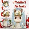 Aglebo Watercolor Alpaca Flower White Reusable Christmas Gift Bag Set with Drawstring 16" x 12" Xmas Treats Bags Funny Design for Party Birthday Xmas Presents Wrapping Bags (1 Pack) view 4