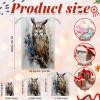 Aglebo Watercolor Owl Reusable Christmas Gift Bag Set with Drawstring 21" x 16" Xmas Treats Bags Funny Design for Party Birthday Xmas Presents Wrapping Bags (1 Pack) view 2