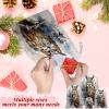 Aglebo Watercolor Owl Reusable Christmas Gift Bag Set with Drawstring 21" x 16" Xmas Treats Bags Funny Design for Party Birthday Xmas Presents Wrapping Bags (1 Pack) view 3