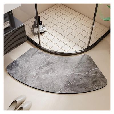 Bathroom Floor Mat Water-Absorbing Non-Slip Wash-Free Carpet Curved Bathroom Rug Door Home Decoration Foot Mat(Color13,1pc 80x120cm)