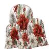 Aglebo Christmas Flower Berry Holly Reusable Christmas Gift Bag Set with Drawstring 21" x 16" Xmas Treats Bags Funny Design for Party Birthday Xmas Presents Wrapping Bags (1 Pack) view 1